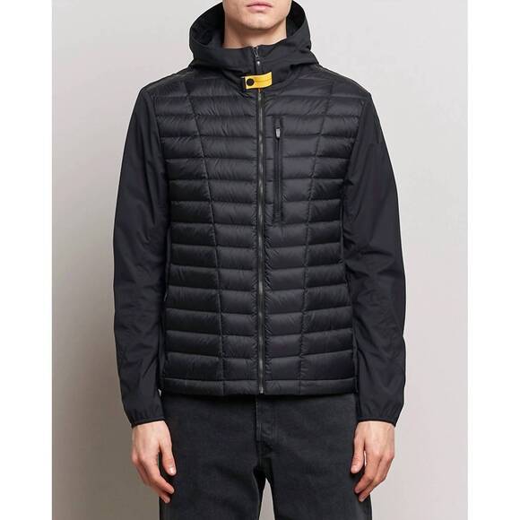 NEW PARAJUMPERS hiram hybrid hooded jacket in black